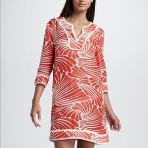 Kate Spade silk/linen blend sheer tunic mini dress